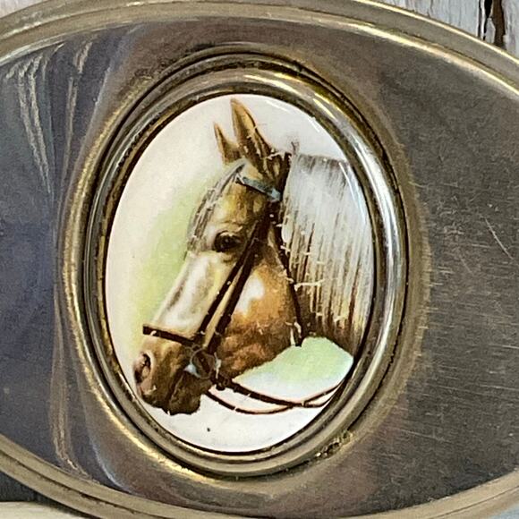 Palamino Horse Belt Buckle Equestrian Mens Vintage Western Style Cowboy Rodeo - Picture 3 of 6